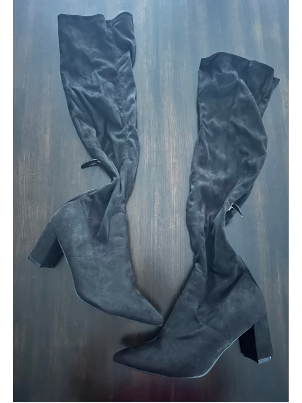 Women's Fashion Nova Black Over the Knee Boots Size 10